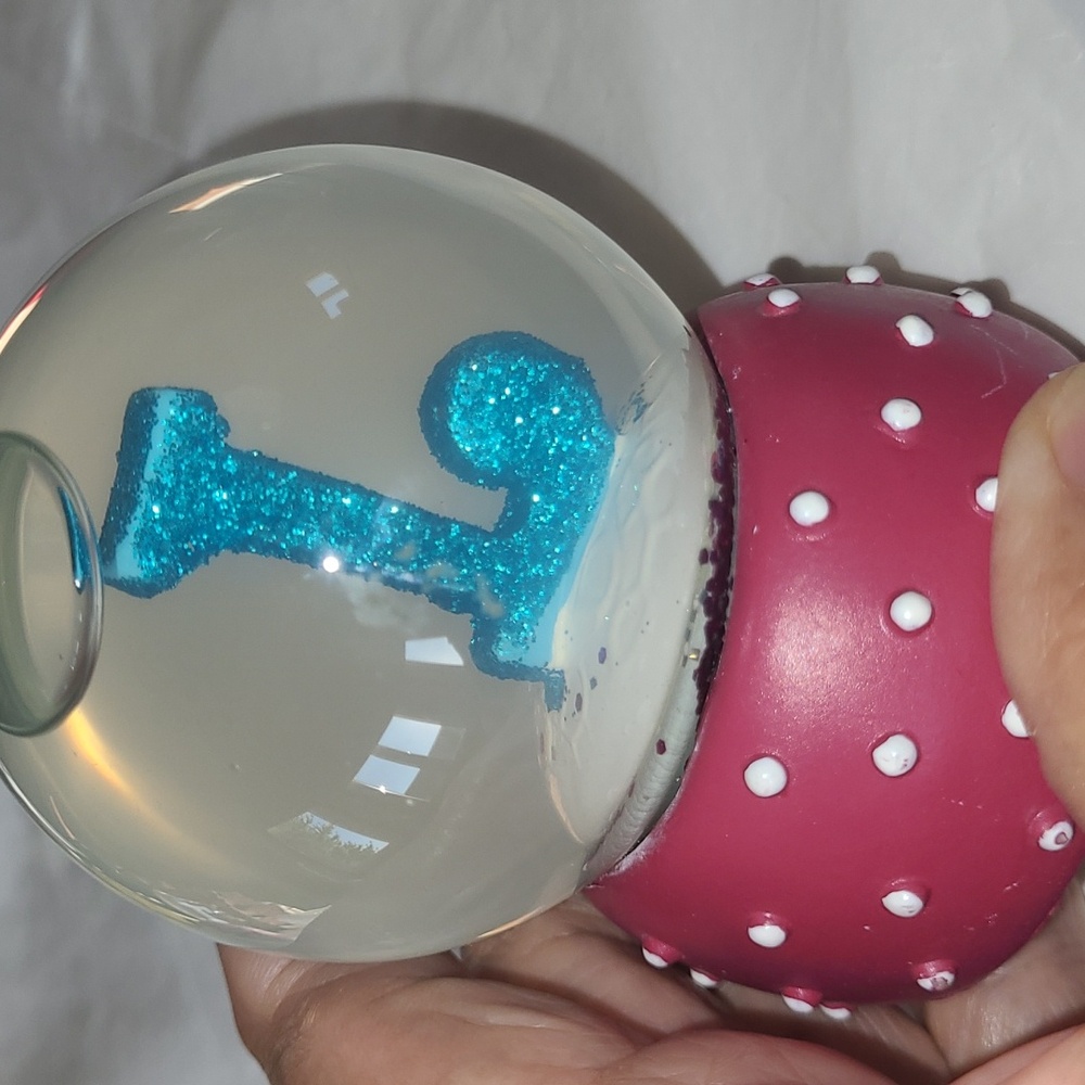 "L"  Glitter Snow Globe